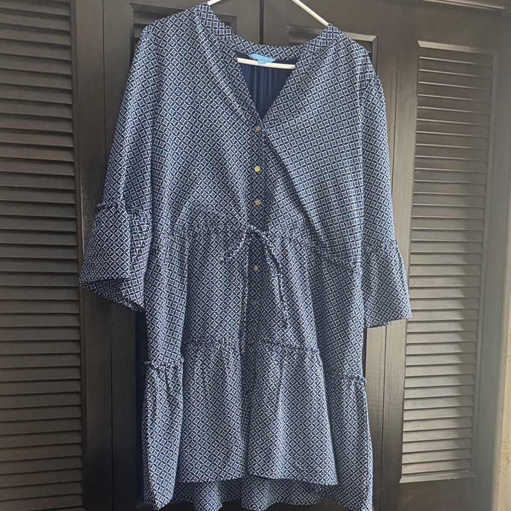 Draper James Blue Patterned Mini Dress